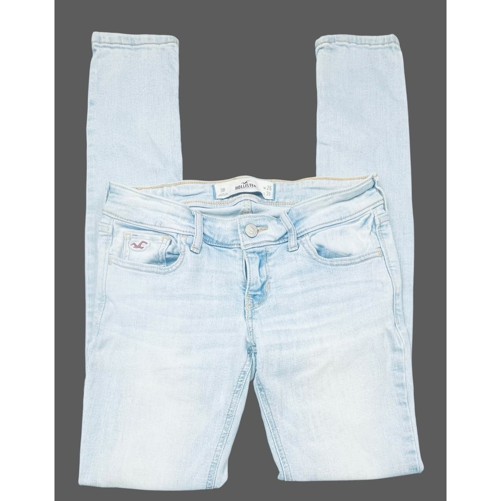 Hollister Skinny Jeans Womens 26x31 Light Wash Low Rise Stretch Denim Comfy Y2K